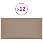 vidaXL Panneaux muraux 12 Pièces Cappuccino 30x15 cm Similicuir 0 54 m²