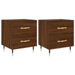vidaXL Tables de chevet 2 Pièces chêne marron 40x35x47 5 cm