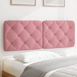 vidaXL Coussin de tête de lit rose 120 cm velours