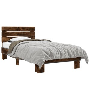 vidaXL Cadre de lit sans matelas chêne fumé 90x190 cm