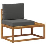 vidaXL Canapé d'extérieur en bout avec coussin Naturel et Anthracite