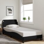 vidaXL Cadre de lit avec tête de lit sans matelas noir 80x200 cm tissu
