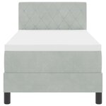 vidaXL Lit à ressorts avec matelas Gris clair 80 x 200 cm Velours