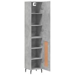 vidaXL Buffet haut Gris béton 34 5x34x180 cm Bois d'ingénierie