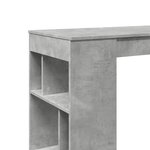 vidaXL Table de bar avec étagères gris béton bois d'ingénierie