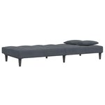 vidaXL Canapé-lit à 2 places avec repose-pied gris foncé velours