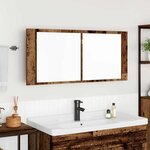 vidaXL Armoire Miroir LED Bois Ancien 100x12x45 cm