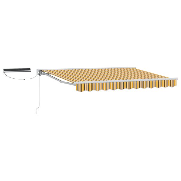 vidaXL Auvent rétractable électrique Jaune  Gris et Blanc 3 5 x 2 5 m