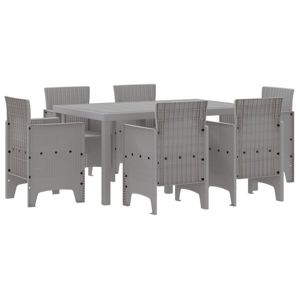 vidaXL Ensemble de Salle à Manger de Jardin 7 Pièces Gris Clair Poly Rattan