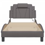 vidaXL Cadre de lit avec LED sans matelas gris 90x190 cm