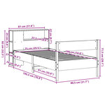 vidaXL Lit bibliothèque sans matelas blanc 75x190cm bois de pin massif