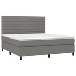 vidaXL Sommier à lattes de lit et matelas et LED Gris foncé 160x200 cm