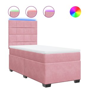 vidaXL Sommier à lattes de lit avec matelas Rose 90x190 cm Velours