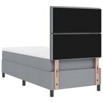 vidaXL Lit à ressorts avec matelas Gris clair 100 x 200 cm tissu