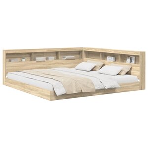 vidaXL Lit Bibliothèque Chêne sonoma 180 x 200 cm Bois d'ingénierie