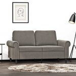 vidaXL Canapé à 2 places Gris clair 120 cm Velours