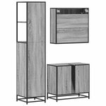 vidaXL Ensemble de meubles de salle de bain 3 Pièces Sonoma gris