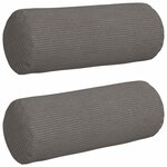 vidaXL Coussins d'accent 2 Pièces Gris clair Ø 15 x 40 cm