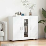 vidaXL Buffet avec étagère Blanc 55.5 x 29 x 100 cm Bois d'ingénierie