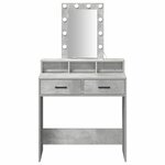 vidaXL Table de Toilette Gris 79 x 41 x 140 cm Bois d'ingénierie