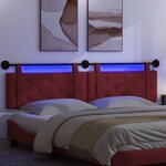 vidaXL Tête de lit suspendue Avec lumière LED Bordeaux Simili cuir