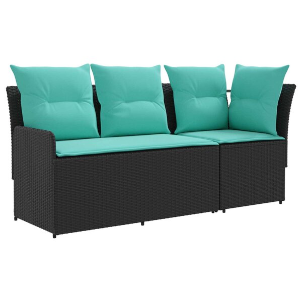 vidaXL 2 pc Sofa de jardin avec accoudoirs et sofa d'angle Rotin PE