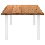 vidaXL Table à manger et bord naturel bois massif chêne rectangulaire