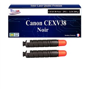 T3AZUR - 2x Toners compatibles avec Canon IR Advance 4045i  4051i  4245i  4251i  CEXV38