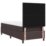 vidaXL Lit à ressorts avec matelas et LED - Tissu marron foncé  80 x 200 cm