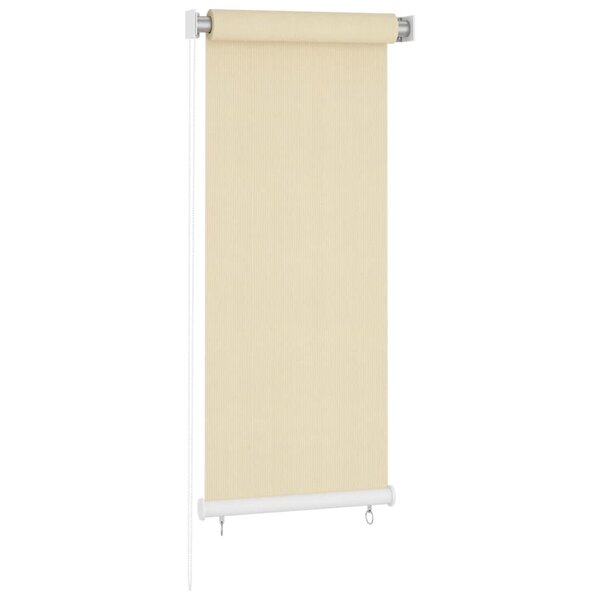 vidaXL Store roulant d'extérieur Crème 60x140 cm PEHD