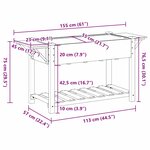 vidaXL Cache-pot de jardin avec étagère Beige 155 x 59 x 76.5 cm
