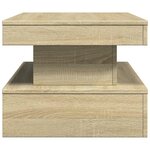 vidaXL Table basse avec lumières LED chêne sonoma 90x50x40 cm