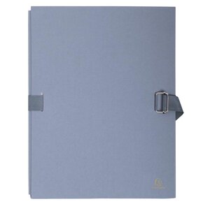 Chemise Dos Extensible avec Rabat Papier Toilé 24x32cm Sangle Gris EXACOMPTA