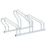 vidaXL Support de vélo au sol autoportant pour 3 vélos acier galvanisé
