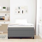 vidaXL Lit Box Spring avec matelas gris clair - 120 x 200 cm en tissu velours côtelé