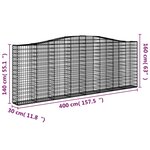 vidaXL Paniers à gabions arqués 7 Pièces 400x30x140/160 cm Fer galvanisé