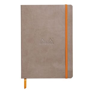 Carnet souple Rhodiarama A5 (14,8 x 21 cm), 160 pages lignées de 90 g/m² - Couverture Taupe