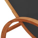 vidaXL Chaise longue avec coussin gris textilène/bois massif peuplier