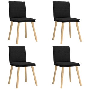 vidaXL Chaises à manger lot de 4 noir tissu