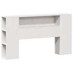 vidaXL Lit bibliothèque sans matelas blanc 140x190 cm bois pin massif