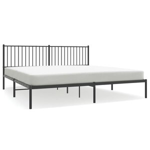 vidaXL Cadre de lit métal avec tête de lit noir 200x200 cm