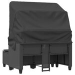 vidaXL Canapé de jardin 2 places avec auvent et tabourets noir rotin