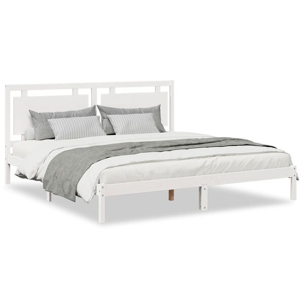 vidaXL Cadre de lit extra long sans matelas 180x210 cm bois massif