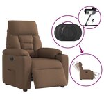 vidaXL Fauteuil inclinable électrique Marron Tissu