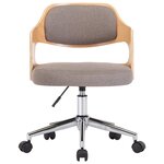vidaXL Chaises pivotantes à manger lot de 2 taupe bois courbé et tissu