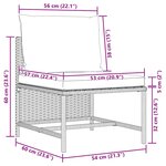 vidaXL Salon de jardin 2 Pièces avec coussins Gris Résine tressée