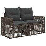vidaXL Ensemble de canapé de jardin 4 Pièces Gris et Gris foncé polyrotin