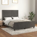 vidaXL Cadre de lit avec tête de lit Gris foncé 140x190 cm Velours