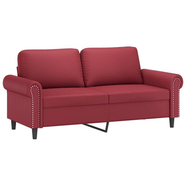 vidaXL Canapé à 2 places Rouge bordeaux 140 cm Similicuir