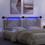 vidaXL Tête de lit suspendue Avec lumière LED Gris clair Velours